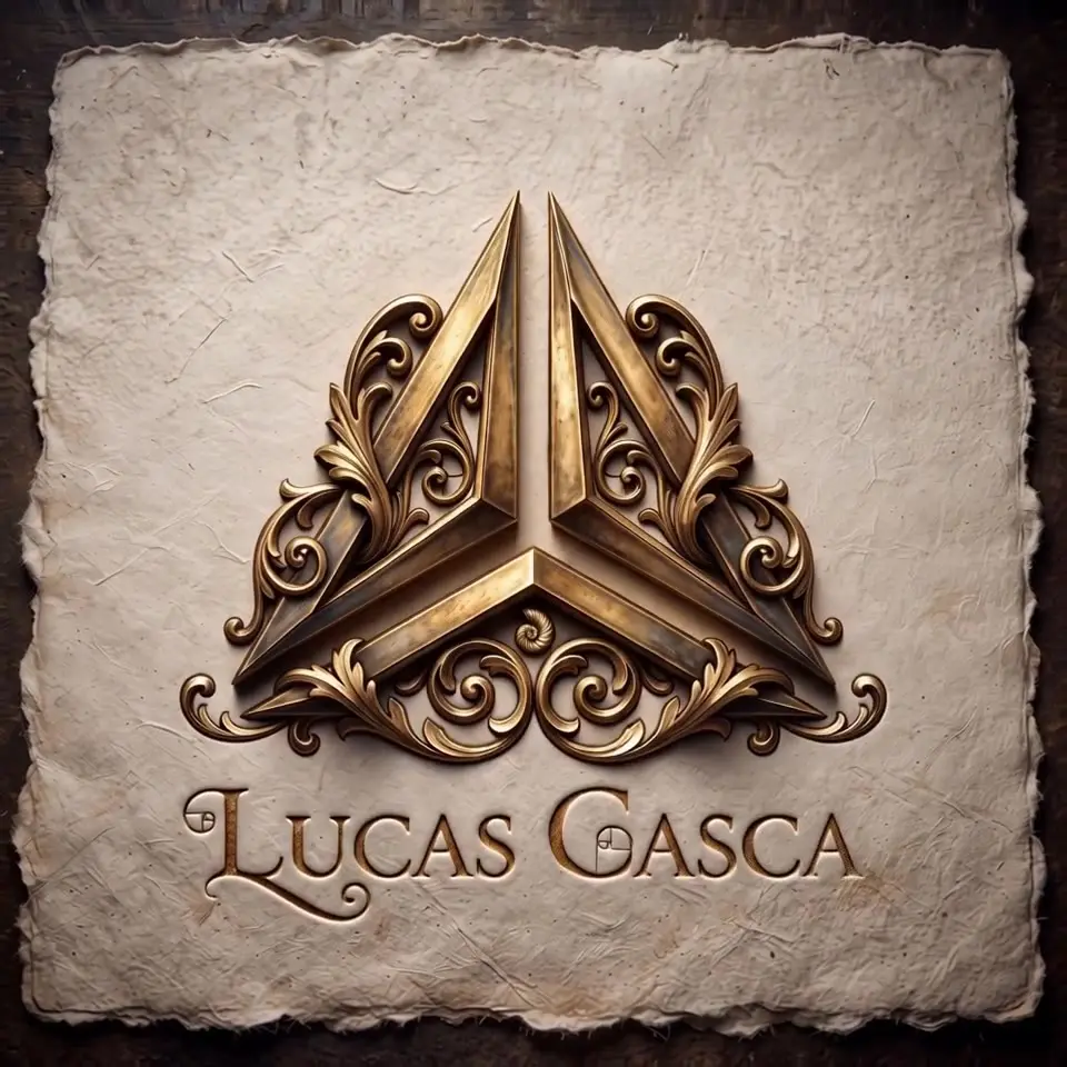The gold emblem assembling from acanthus and leaf